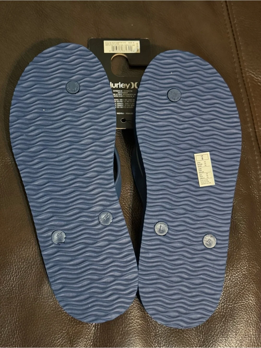 Hurley Blue Logo Flip Flops
